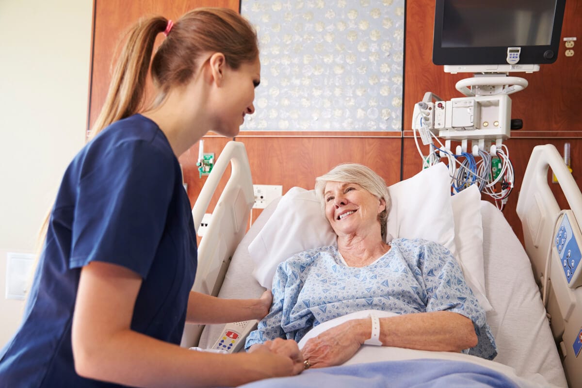 Nurse with senior patient